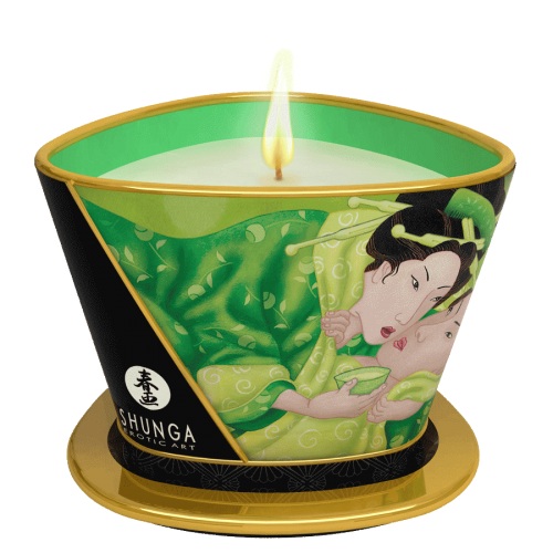 Массажная свеча Exotic Green Tea с ароматом зелёного чая - 170 мл. - Shunga - купить с доставкой в Бердске
