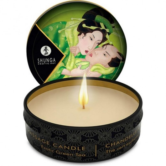 Массажная свеча Exotic Green Tea с ароматом зелёного чая - 30 мл. - Shunga - купить с доставкой в Бердске