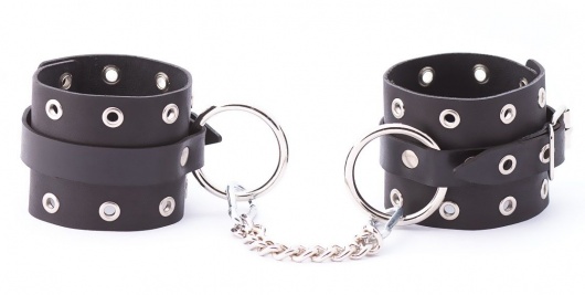 Черные кожаные оковы с люверсами - Crazy Handmade - купить с доставкой в Бердске