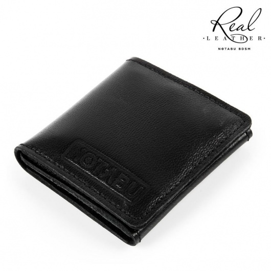 Черный кожаный кондомхолдер Notabu - Notabu - купить с доставкой в Бердске