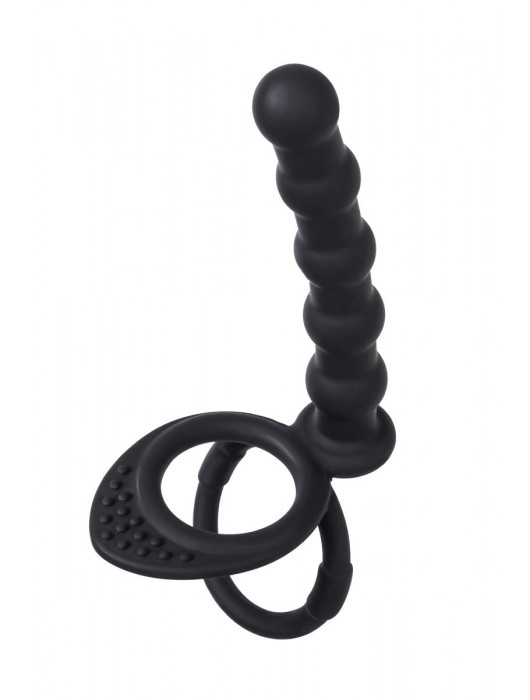 Черная насадка на пенис для двойного проникновения - 19,5 см. - ToyFa - купить с доставкой в Бердске