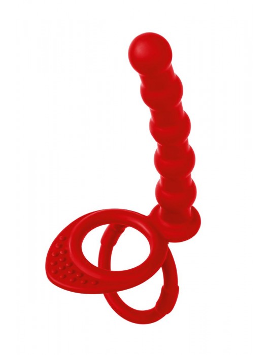 Красная насадка на пенис для двойного проникновения - 19,5 см. - ToyFa - купить с доставкой в Бердске