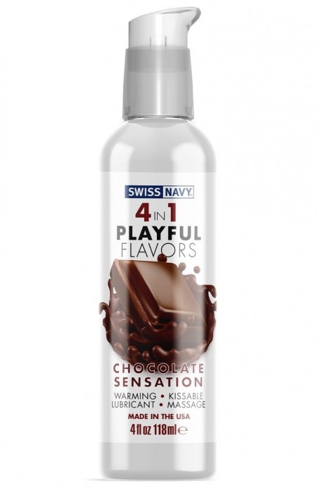 Массажный гель 4-в-1 Chocolate Sensation с ароматом шоколада - 118 мл. - Swiss navy - купить с доставкой в Бердске