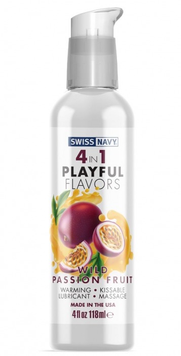 Массажный гель 4-в-1 Wild Passion Fruit с ароматом маракуйи - 118 мл. - Swiss navy - купить с доставкой в Бердске