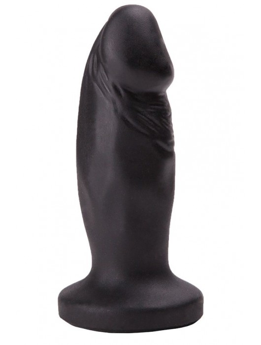 Чёрный анальный фаллос с ограничительным основанием - 12 см. - LOVETOY (А-Полимер)