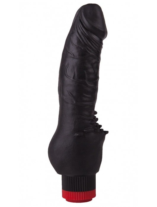 Чёрный виброфаллос с шипами у основания - 17,8 см. - LOVETOY (А-Полимер)