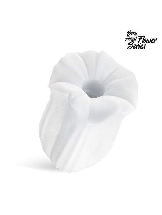 Белый нереалистичный мастурбатор в форме бутона цветка Datura - 1137 - в Бердске купить с доставкой
