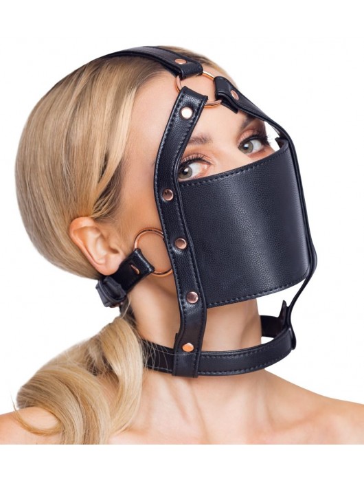 Черный намордник с кляпом-шаром Head Harness With A Gag - Orion - купить с доставкой в Бердске