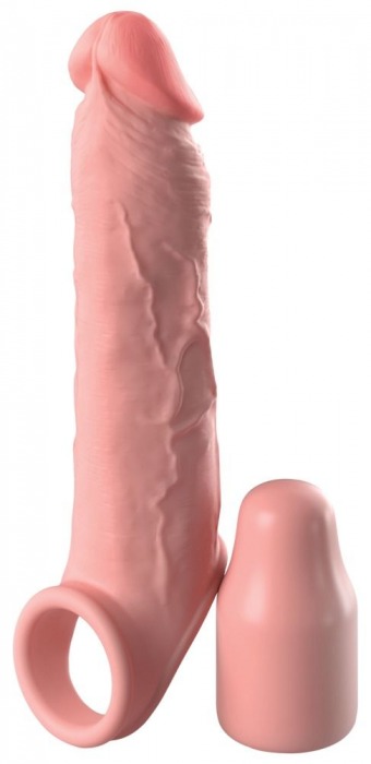 Телесная насадка-удлинитель 2 Inch Silicone X-tension with Strap - 20,3 см. - Pipedream - в Бердске купить с доставкой