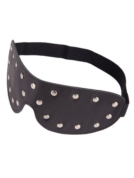 Черная кожаная маска на глаза с заклепками - Sitabella - купить с доставкой в Бердске