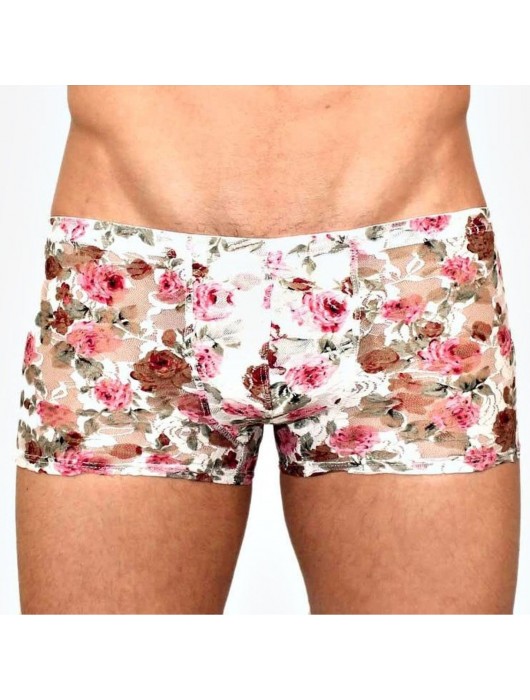 Мужские сетчатые трусы-боксеры с розами - Romeo Rossi купить с доставкой