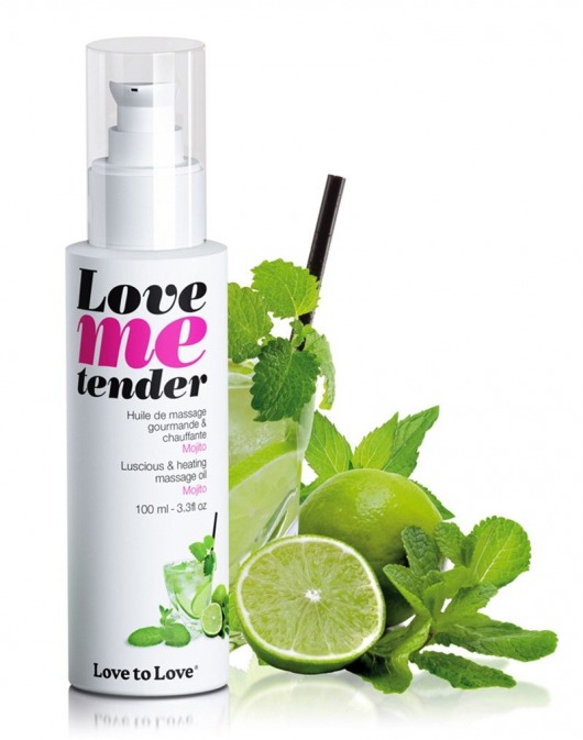 Съедобное согревающее массажное масло Love Me Tender Mojito с ароматом мохито - 100 мл. - Love to Love - купить с доставкой в Бердске