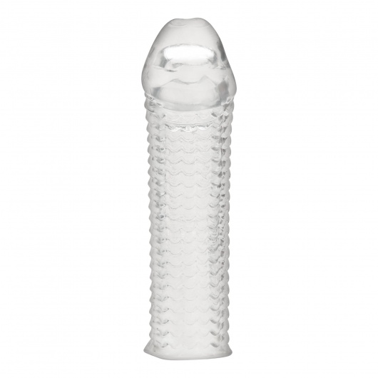Текстурированная насадка на пенис Clear Textured Penis Enhancing Sleeve Extension - 16,5 см. - BlueLine - в Бердске купить с доставкой