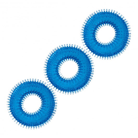 Комплект из трех голубых колец для эрекции 3-Pack Ultra-Stim Stretch Cock Rings - BlueLine - в Бердске купить с доставкой