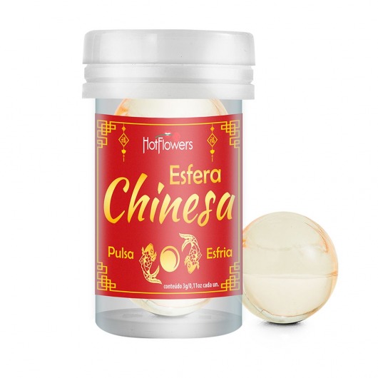 Интимный гель Chinesa Esfera с охлаждающе-пульсирующим эффектом (2 шарика по 3 гр.) - HotFlowers - купить с доставкой в Бердске