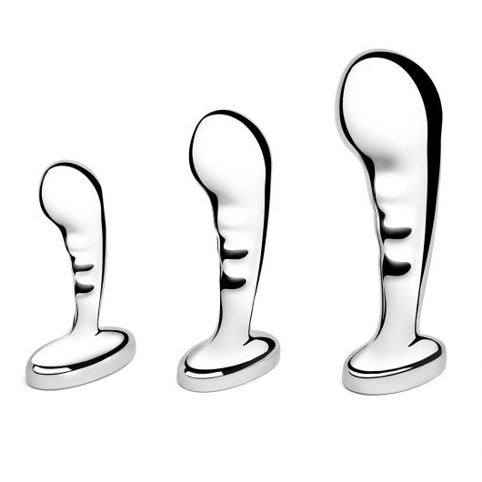 Набор из 3 стальных стимуляторов простаты Stainless Steel P-spot Training Set - b-Vibe - в Бердске купить с доставкой
