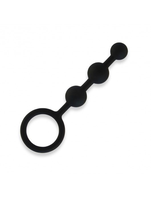 Черные силиконовые анальные бусы Silicone Anal Beads - 14 см. - All About Anal