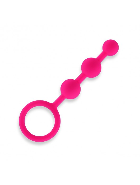 Розовые силиконовые анальные бусы Silicone Anal Beads - 14 см. - All About Anal