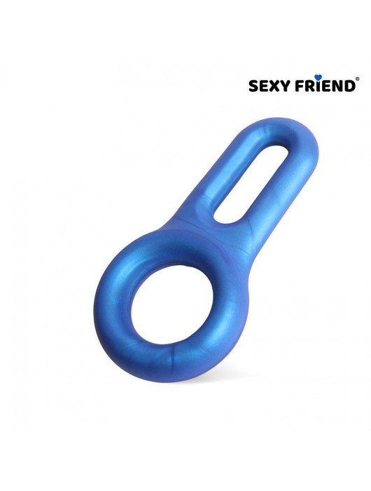 Голубое эрекционное кольцо с петлёй - 1137 - в Бердске купить с доставкой