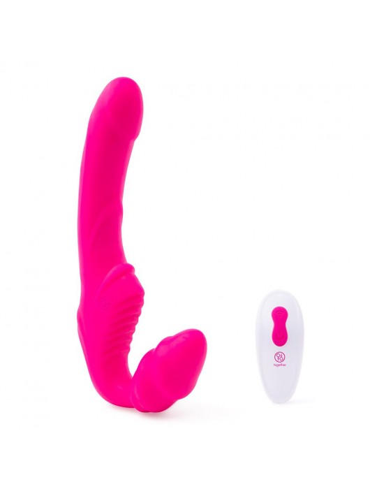 Розовый безремневой страпон на радиоуправлении Strapless Together - 22 см. - Together Toy - купить с доставкой в Бердске