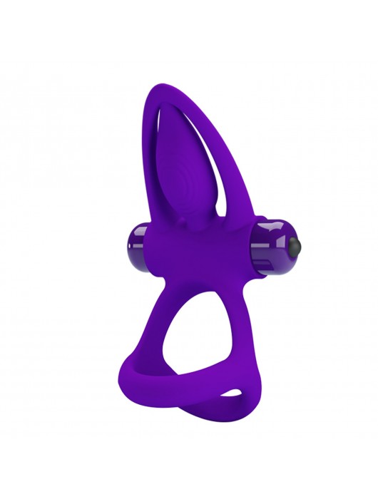 Фиолетовое эрекционное кольцо с 10 режимами вибрации и подхватом мошонки - Baile - в Бердске купить с доставкой