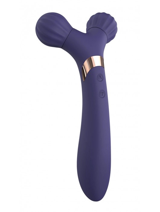 Темно-синий двусторонний вибромассажёр Fireball - Love to Love