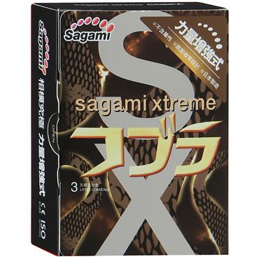 Суженные к основанию презервативы Sagami Xtreme COBRA - 3 шт. - Sagami - купить с доставкой в Бердске