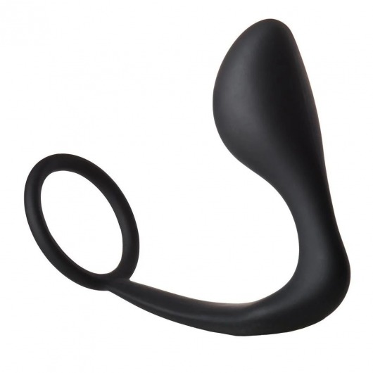 Черное эрекционное кольцо с анальной пробкой Anal Plug With Cockring - Dream Toys - в Бердске купить с доставкой