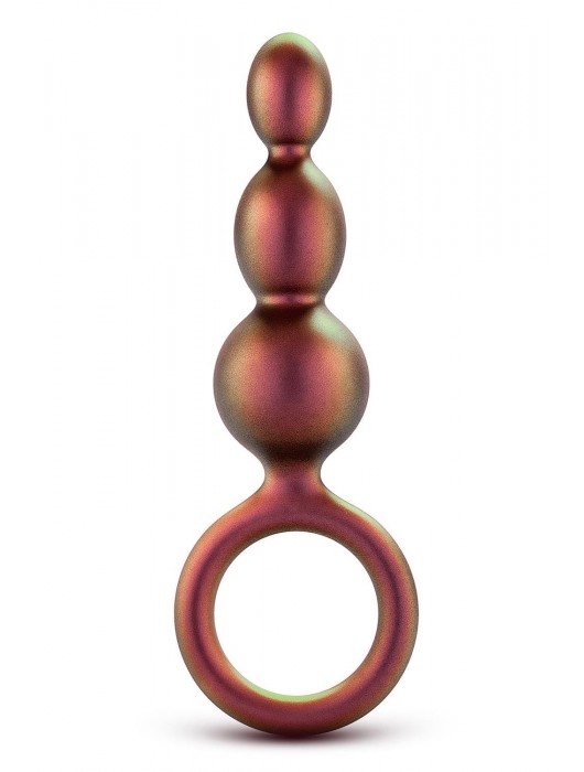 Массажер для анальной стимуляции цвета бронзы Matrix Beaded Loop Plug - 13,3 см. - Blush Novelties