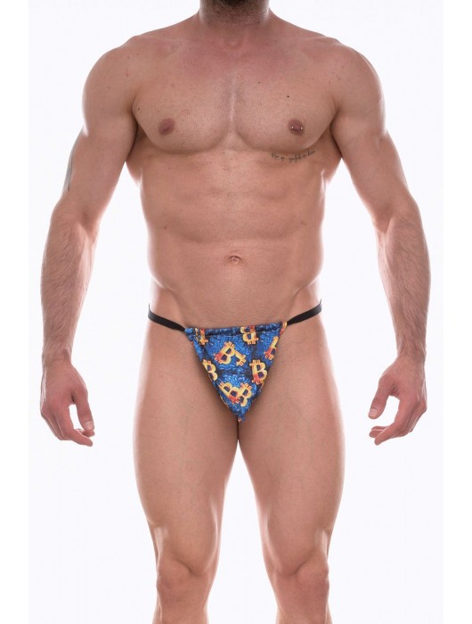 Синие мужские трусы-стринги с принтом - Don Moris купить с доставкой