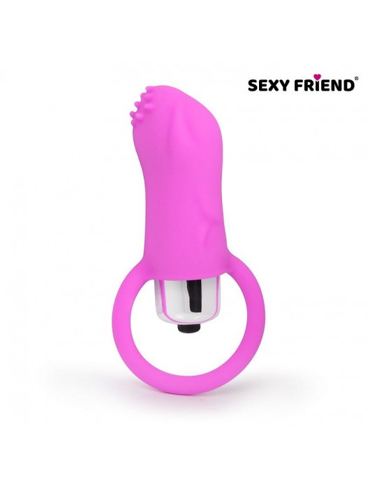 Ярко-розовый вибростимулятор с шипами и петелькой - 1137