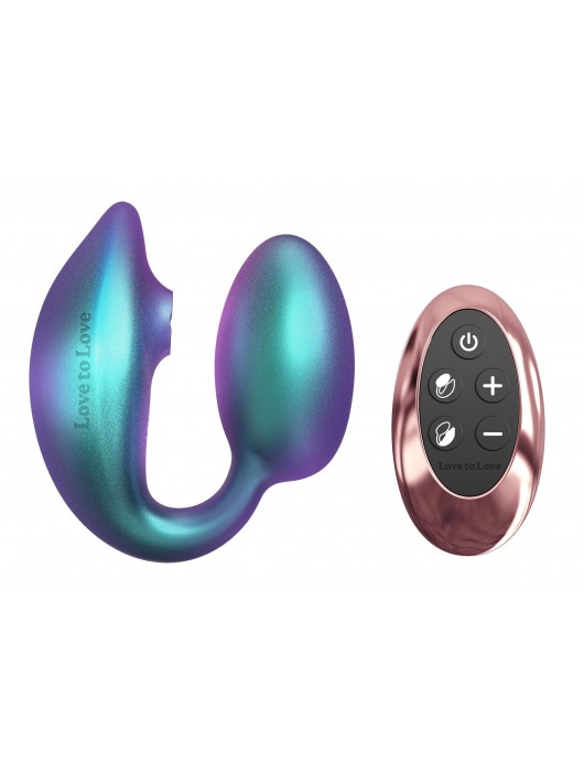 Бирюзовый вибратор для пар Wonderlover - Love to Love