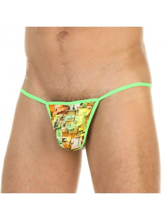 Зеленые сексуальные микро-стринги с принтом - Cosmos Colors купить с доставкой