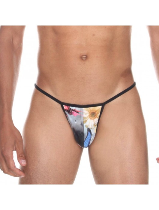 Темно-серые мужские трусы-стринги с принтом - Cosmos Colors купить с доставкой