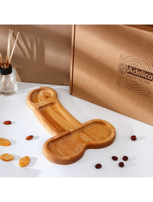 Деревянное блюдо для подачи в форме члена (32,5 х 20 х 1,7 см) - Сима-Ленд - купить с доставкой в Бердске