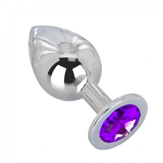 Большой плаг из стали с фиолетовым кристаллом Violet Dream - 9,5 см. - Erotic Fantasy - купить с доставкой в Бердске