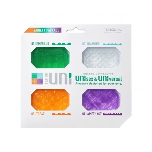 Набор из 4 мастурбаторов-стимуляторов Tenga Uni Variety Pack - Tenga - в Бердске купить с доставкой