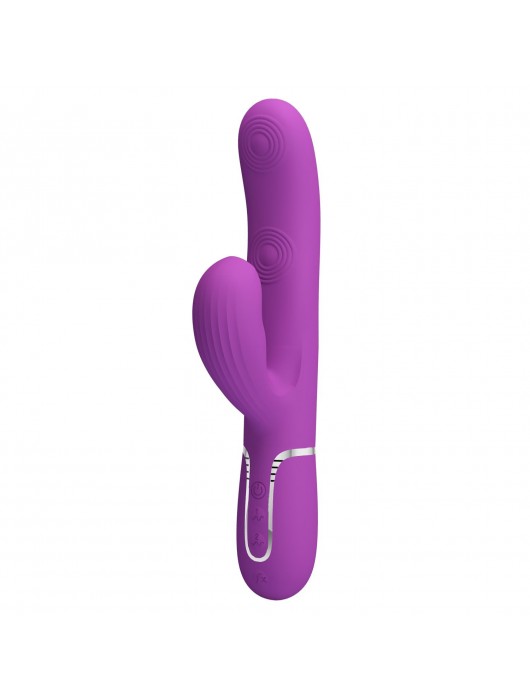 Фиолетовый вибратор с клиторальным отростком Perdita - 22,8 см. - Baile