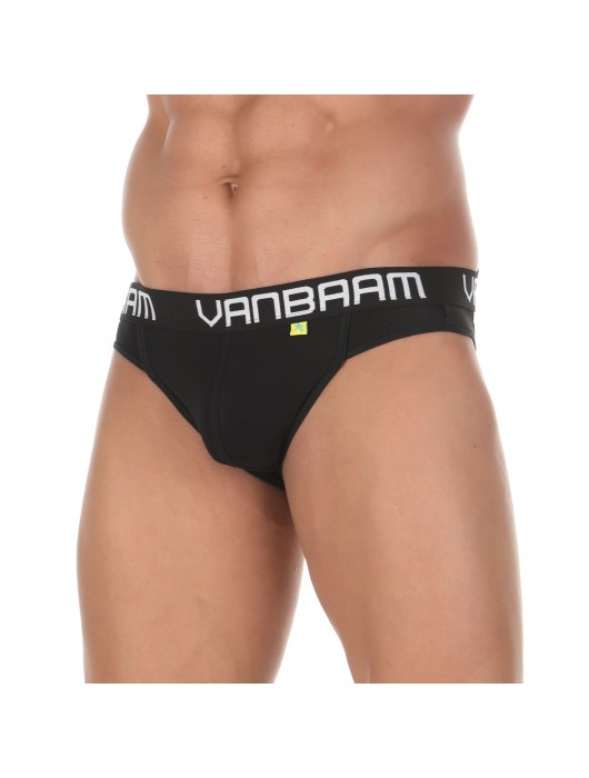 Черные хлопковые трусы-джоки без рисунка - VAN BAAM купить с доставкой