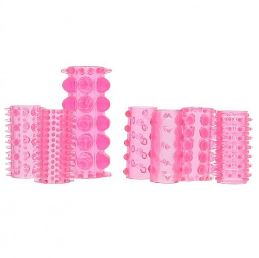 Набор из 7 розовых насадок на пенис ONE-A-DAY PENIS SLEEVES PINK - Seven Creations - в Бердске купить с доставкой