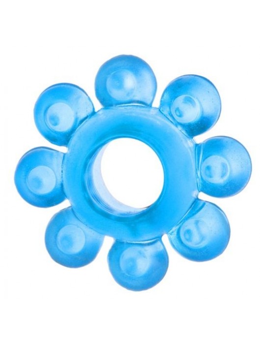 Голубая гелевая насадка-цветок - Toyfa Basic - в Бердске купить с доставкой