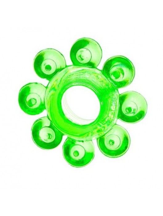Зеленое эрекционное кольцо-цветок - Toyfa Basic - в Бердске купить с доставкой