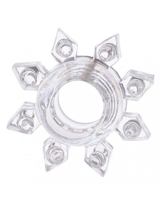 Прозрачное гелевое эрекционное кольцо-звезда - Toyfa Basic - в Бердске купить с доставкой