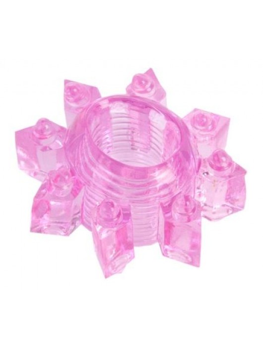 Розовое гелевое эрекционное кольцо-звезда - Toyfa Basic - в Бердске купить с доставкой