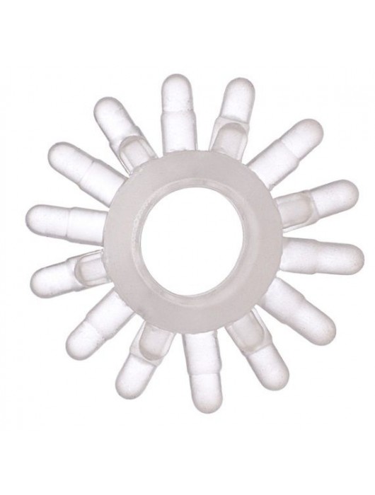 Прозрачное гелевое эрекционное кольцо с шипиками - Toyfa Basic - в Бердске купить с доставкой