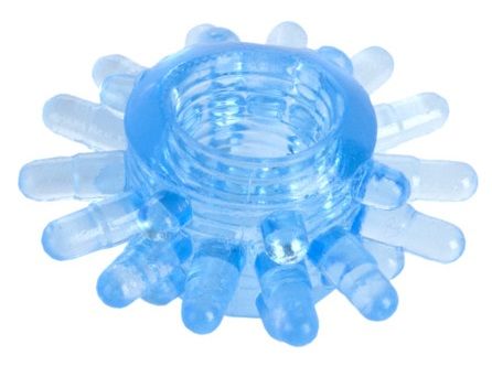 Голубая гелевая насадка с шипиками - Toyfa Basic - в Бердске купить с доставкой