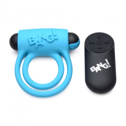 Голубое эрекционное виброкольцо 28X Remote Control Vibrating Cock Ring   Bullet - XR Brands - в Бердске купить с доставкой