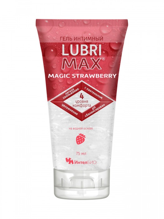 Интимный гель-смазка на водной основе Lubrimax Magic Strawberry - 75 мл. - ИнтелБИО - купить с доставкой в Бердске