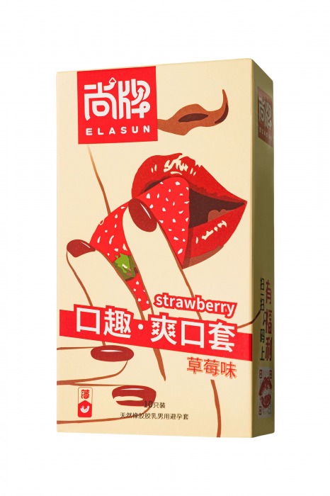Презервативы Elasun Strawberry с аромато клубники - 10 шт. - Elasun - купить с доставкой в Бердске