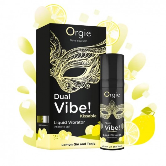 Съедобный жидкий вибратор Dual Vibe! со вкусом лимонного джина с тоником - 15 мл. - ORGIE - купить с доставкой в Бердске